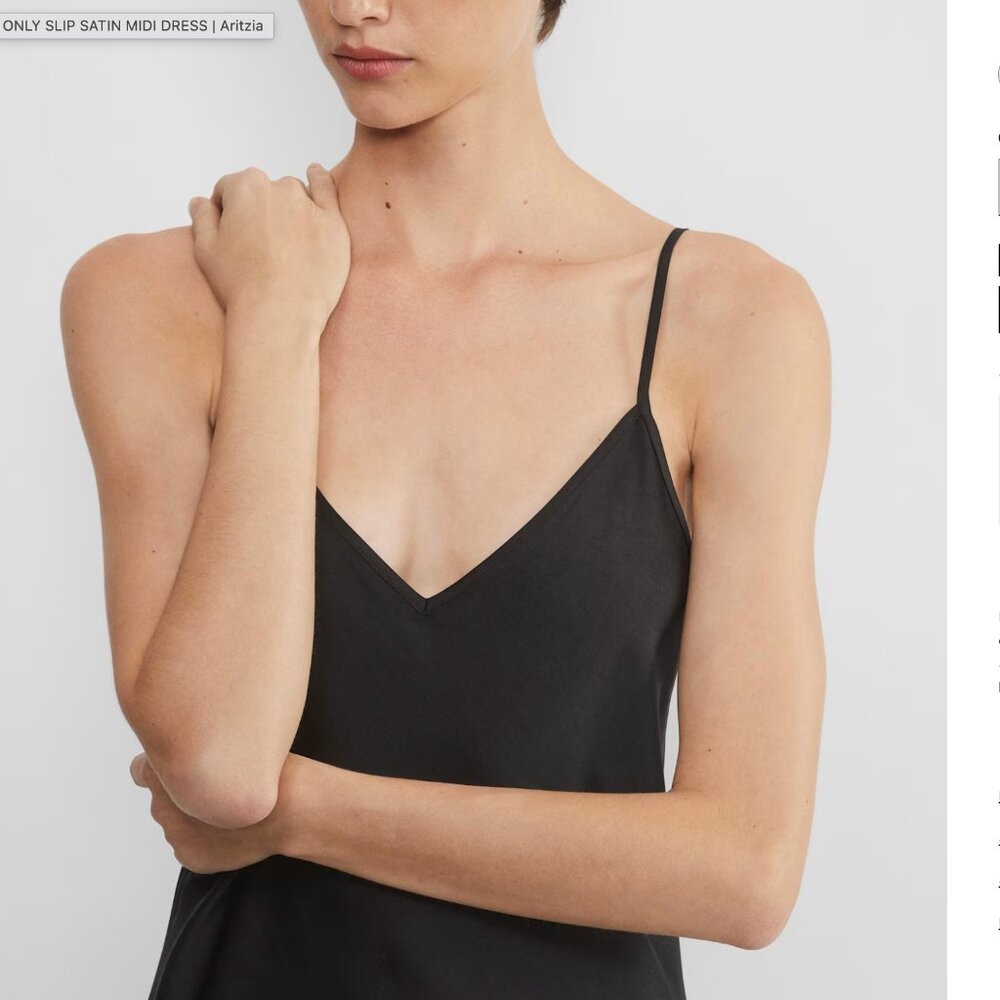 Only Slip Satin Midi Dress Aritizia Black - Picture 8 of 10